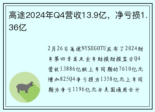 高途2024年Q4营收13.9亿，净亏损1.36亿