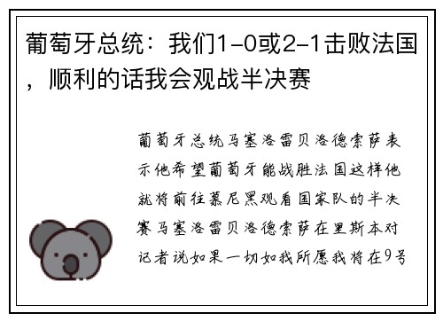 葡萄牙总统：我们1-0或2-1击败法国，顺利的话我会观战半决赛